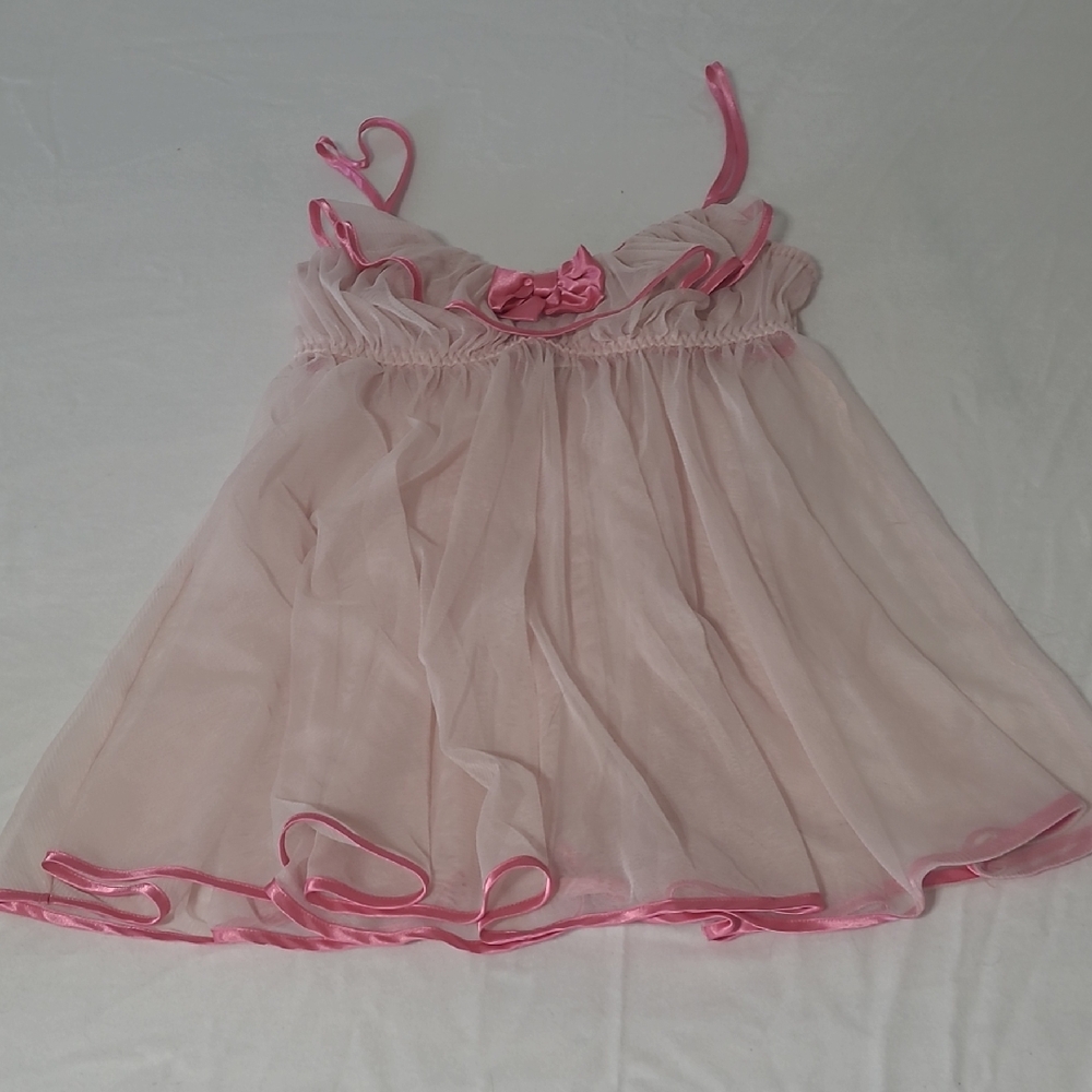 Adore Me Light Pink Camisole with Ruffle Trim, Babydoll Set- M. NWOT